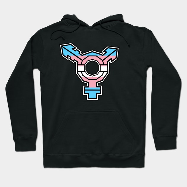 Transgender Identity Pride Symbol with Flag Colours - Gender Sexuality - Transgender Symbol Hoodie by Bleeding Red Pride